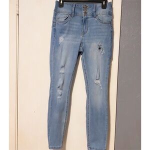 Blue Spice Midrise Distressed Jeans